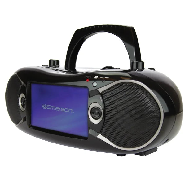 Emerson® Bluetooth® 720p DVD/CD/Radio/TV Boom Box with 7-In. Screen and Remote, Black, EDL-2870HBK