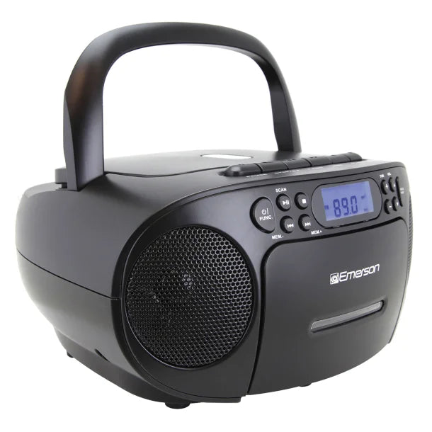 Emerson® CD/Cassette/Radio Boom Box, EPB-3003 (Black)