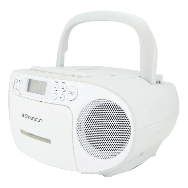 Emerson® CD/Cassette/Radio Boom Box, EPB-3003 (White)