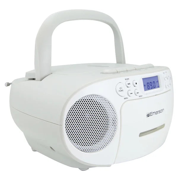Emerson® CD/Cassette/Radio Boom Box, EPB-3003 (White)