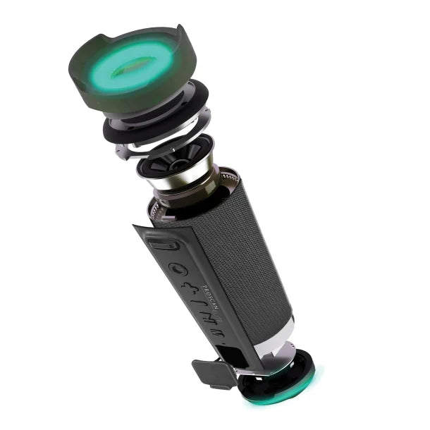 Proscan® Elite Portable Light-up Waterproof Bluetooth® Speaker with 360° Sound and FM Radio, Black, PESP1708
