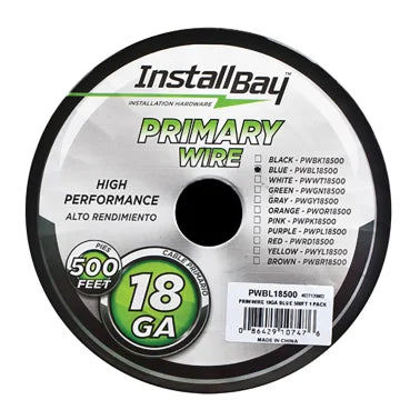 Install Bay® 18-Gauge All-Copper Primary Wire, 500 Ft. (Blue)