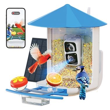 PerchMe™ Smart Bird Feeder with Camera (Azure Canopy)