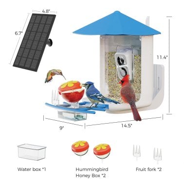 PerchMe™ Smart Bird Feeder with Camera (Azure Canopy)