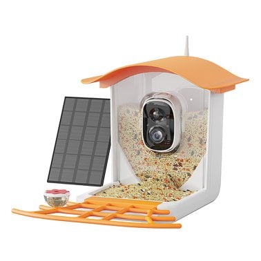 PerchMe™ Smart Bird Feeder with Camera (Mango Tango Awning)