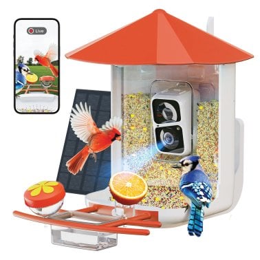PerchMe™ Smart Bird Feeder with Camera (Vermilion Canopy)