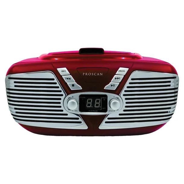 Proscan® Retro-Style CD/Radio Boom Box, PRCD211 (Red)