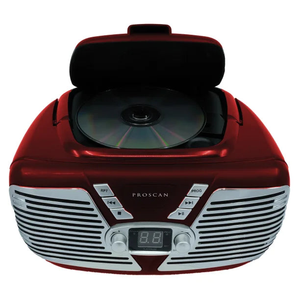 Proscan® Retro-Style CD/Radio Boom Box, PRCD211 (Red)