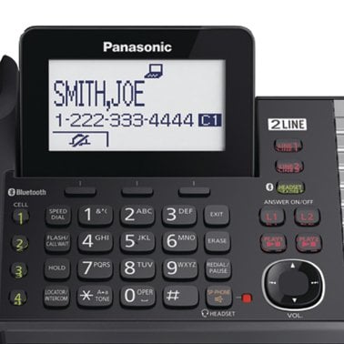 Panasonic® DECT 6.0 1-Handset Link2Cell® 2-Line Digital Corded/Cordless Combo Phone with Landline Answering Machine, Black