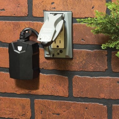 Enbrighten® Dual-Outlet Outdoor Wi-Fi® Smart Plug, 71018, Black