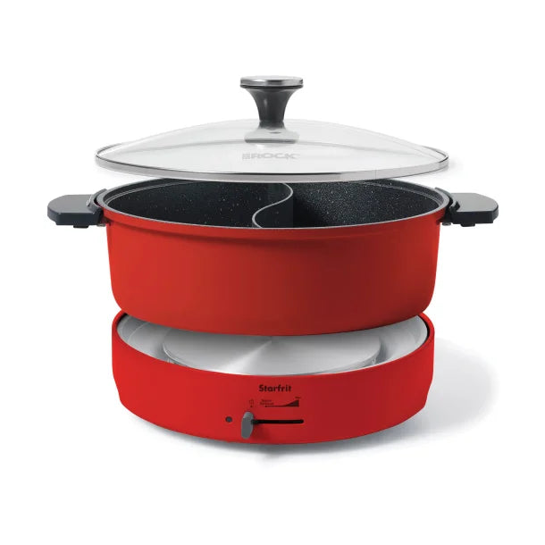 Starfrit® 1,500-Watt 5.3-Qt. XL Dual-Sided Hot Pot, Red