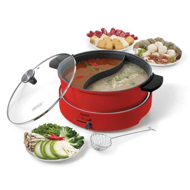 Starfrit® 1,500-Watt 5.3-Qt. XL Dual-Sided Hot Pot, Red