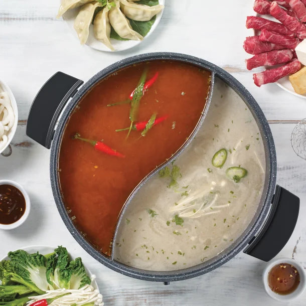 Starfrit® 1,500-Watt 5.3-Qt. XL Dual-Sided Hot Pot, Red