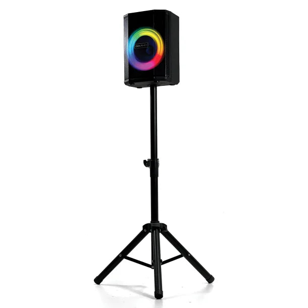 Dolphin® Audio SP-880RBT Rechargeable 8-In. Portable Bluetooth® Party Speaker® with Tilt Function, LED Light Ring, Wireless Microphone, and Remote