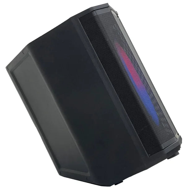 Dolphin® Audio SP-880RBT Rechargeable 8-In. Portable Bluetooth® Party Speaker® with Tilt Function, LED Light Ring, Wireless Microphone, and Remote