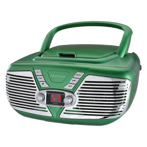 Proscan® Retro-Style CD/Radio Boom Box, PRCD211 (Green)