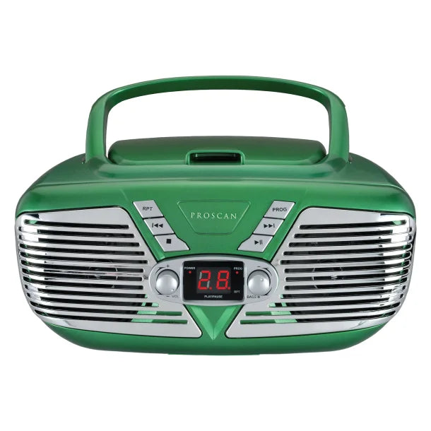 Proscan® Retro-Style CD/Radio Boom Box, PRCD211 (Green)