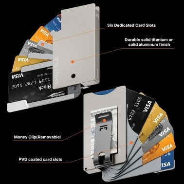 Shuffle® Card Wallet 1.0 (Raw Titanium)