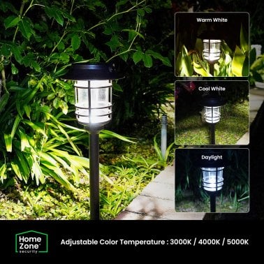Home Zone Security® Mesh-Linkable Solar LED Traditional-Style Security Pathway Light, 300 Lumens, 4 Pack