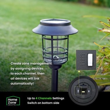 Home Zone Security® Mesh-Linkable Solar LED Traditional-Style Security Pathway Light, 300 Lumens, 4 Pack