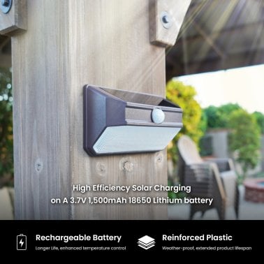 Home Zone Security® Mesh-Linkable Solar SMD LED Security Wall Light, 800 Lumens, 4 Pack