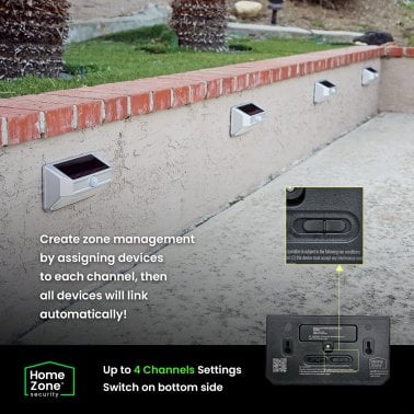 Home Zone Security® Mesh-Linkable Solar SMD LED Security Wall Light, 800 Lumens, 4 Pack