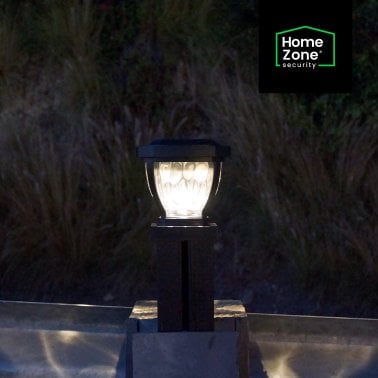 Home Zone Security® 12-Pack Decorative LED Solar Post Cap Lights for 3.5 in. x 3.5 in. Posts, Black