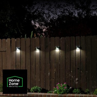 Home Zone Security® 4-Pack Decorative Outdoor Solar Lights for Wall, Fence Post, or Step