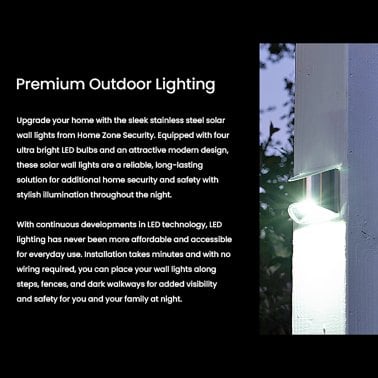 Home Zone Security® 4-Pack Decorative Outdoor Solar Lights for Wall, Fence Post, or Step
