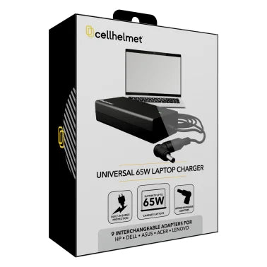 cellhelmet® 65-Watt Universal Laptop Charger with 9 Adapters