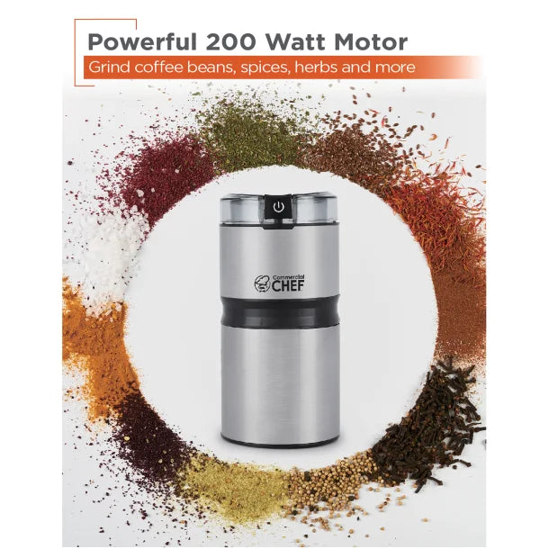 Commercial Chef 2.1-Oz. Electric Stainless Steel Coffee Grinder