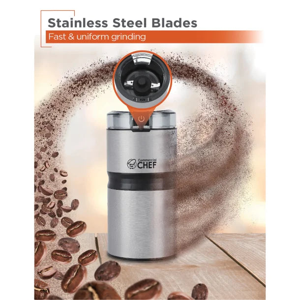 Commercial Chef 2.1-Oz. Electric Stainless Steel Coffee Grinder