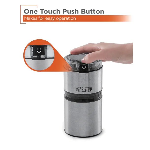 Commercial Chef 2.1-Oz. Electric Stainless Steel Coffee Grinder