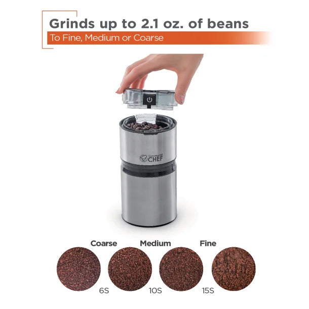 Commercial Chef 2.1-Oz. Electric Stainless Steel Coffee Grinder