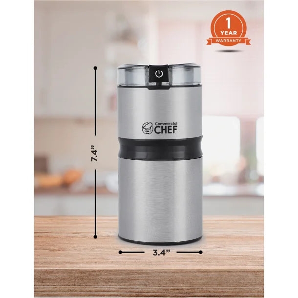 Commercial Chef 2.1-Oz. Electric Stainless Steel Coffee Grinder