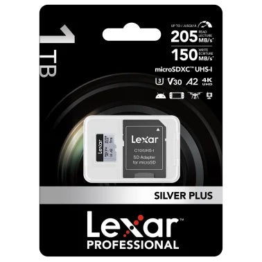 Lexar® Professional SILVER PLUS Series microSDXC™ UHS-I Card with SD™ Adapter (1 TB)