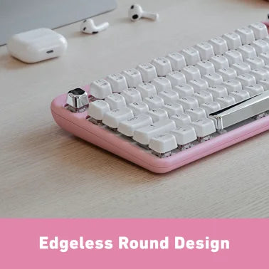 Azio IZO Bluetooth® and USB Mechanical Computer Keyboard with Red Switches (Pink Blossom)