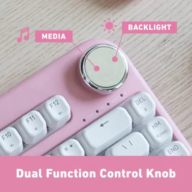 Azio IZO Bluetooth® and USB Mechanical Computer Keyboard with Red Switches (Pink Blossom)