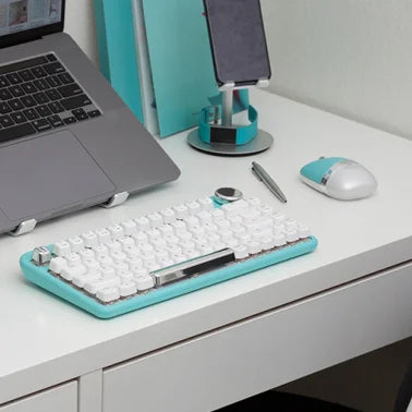 Azio IZO Cordless Optical Computer Mouse, Ergonomic, 3 Buttons, Bluetooth® 3.0/5.0 and 2.4G RF-USB (Mint Daisy)