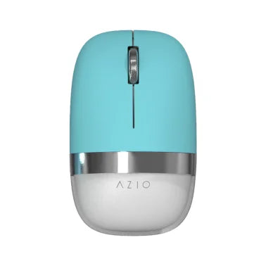 Azio IZO Cordless Optical Computer Mouse, Ergonomic, 3 Buttons, Bluetooth® 3.0/5.0 and 2.4G RF-USB (Mint Daisy)