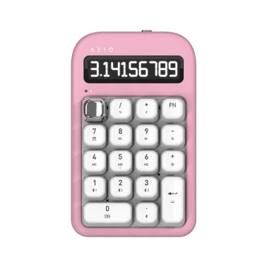Azio IZO Number Pad/Standalone Calculator with Red Switches, Bluetooth® and USB (Pink Blossom)