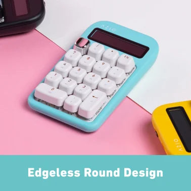 Azio IZO Number Pad/Standalone Calculator with Red Switches, Bluetooth® and USB (Mint Daisy)