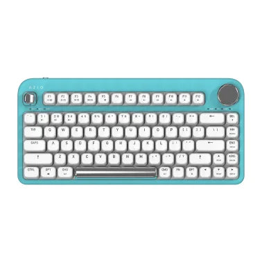 Azio IZO Bluetooth® and USB Mechanical Computer Keyboard with Red Switches (Mint Daisy)
