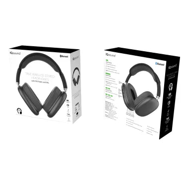 IQ Sound® High-Performance Bluetooth® Over-Ear Headphones with Microphone and FM Radio, IQ-170BT (Black)
