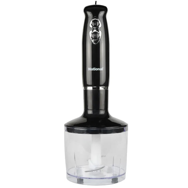 NATIONAL® 500-Watt Multi-Purpose 4-in-1 Immersion Blender with Attachments (Black)