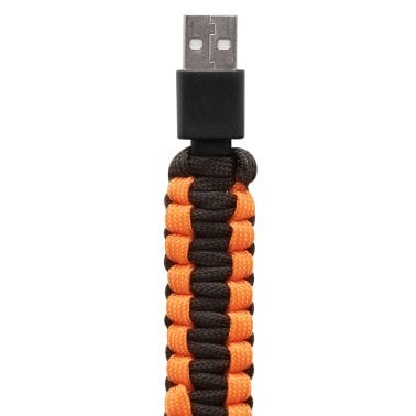 HELIX Lightning® to USB-A 3.2-Ft. Paracord Charge and Sync Cable, Orange and Black