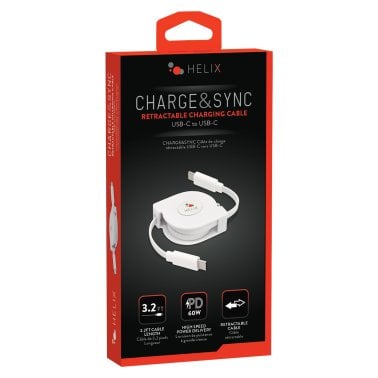 HELIX Retractable 3.2-Ft. USB-C® Charge and Sync Cable