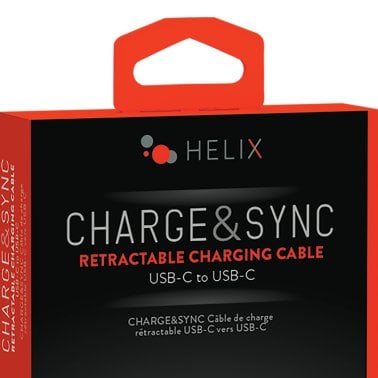 HELIX Retractable 3.2-Ft. USB-C® Charge and Sync Cable