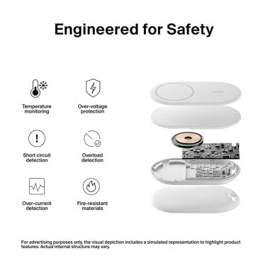 Belkin® BoostCharge Magnetic Foldable Wireless Charging Stand with 15-Watt Qi2 (White)