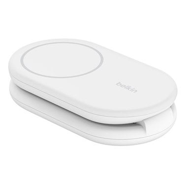 Belkin® BoostCharge Magnetic Foldable Wireless Charging Stand with 15-Watt Qi2 (White)